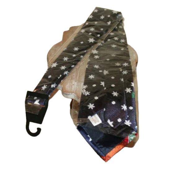 Holiday Print Reindeer and Snowflake Necktie (NIP) - Picture 2 of 2